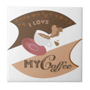Jag älskar mitt middagJava för kaffe Retro stän Kakelplatta