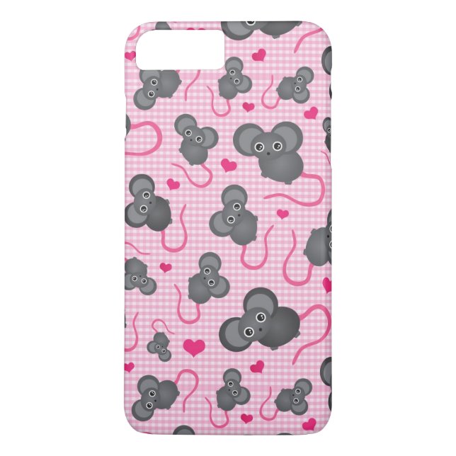Jag älskar mitt musmönster i rosa Case-Mate iPhone skal (Baksida)