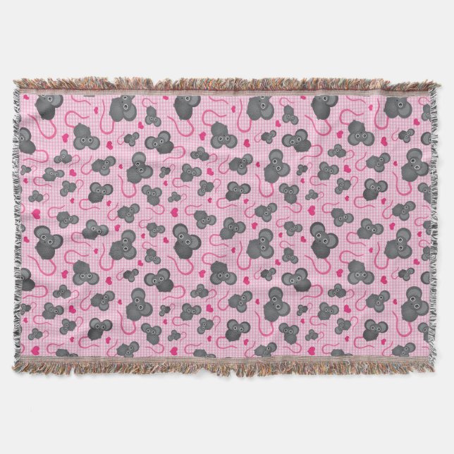 Jag älskar mitt musmönster i rosor filt (Framsidan)