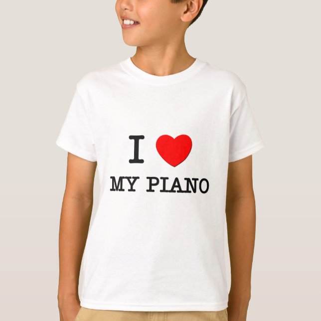 Jag älskar mitt piano t-shirt (Framsida)