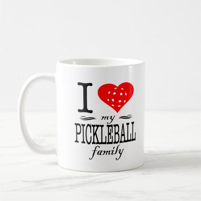 Jag älskar mitt Pickleball familjordstäv Kaffemugg (Vänster)