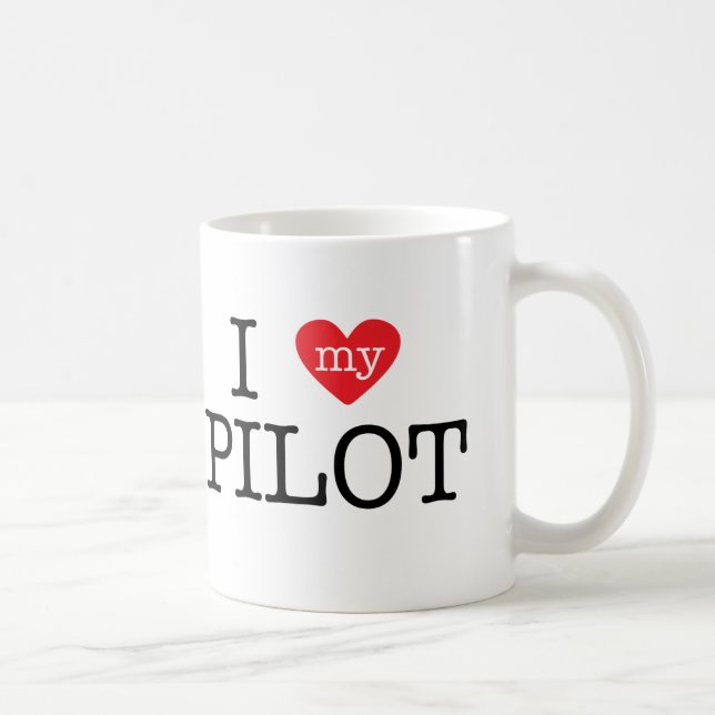 Jag älskar mitt pilot- kaffemugg (Höger)