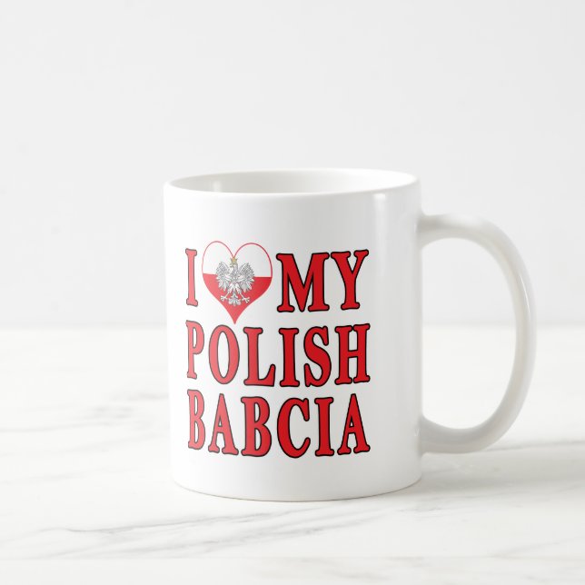 Jag älskar mitt polska Babcia Kaffemugg (Höger)
