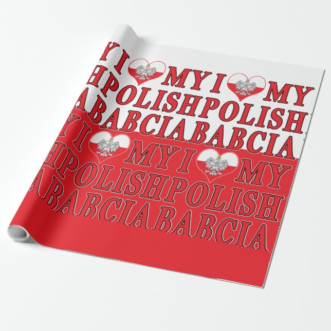 Jag älskar mitt polska Babcia Presentpapper (Utrullad)