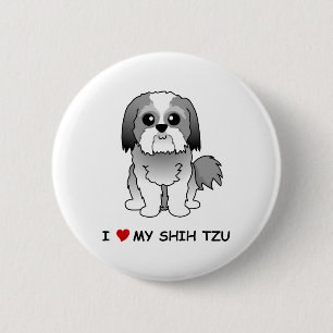 Jag älskar mitt Shih Tzu emblem Knapp