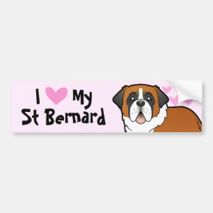 Jag älskar mitt St Bernard Bildekal