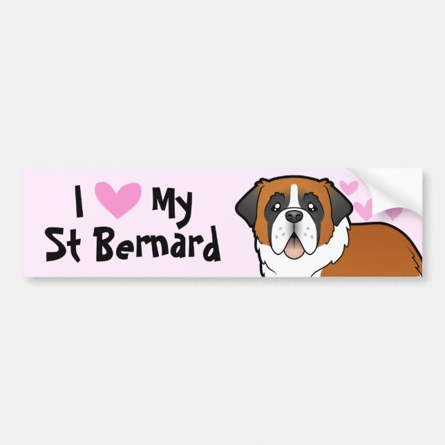 Jag älskar mitt St Bernard Bildekal (Framsidan)