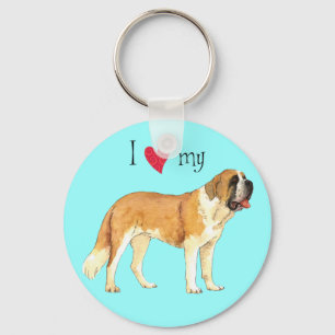 Jag älskar mitt St Bernard Nyckelring