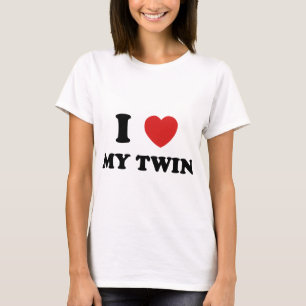 Jag älskar mitt tvilling- t-shirt