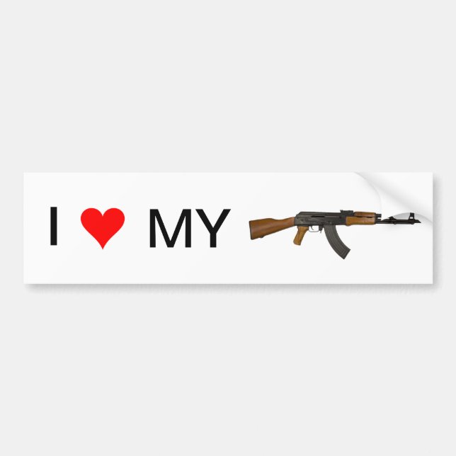 Jag älskar mitt vapen. (AK-47) Bildekal (Framsidan)