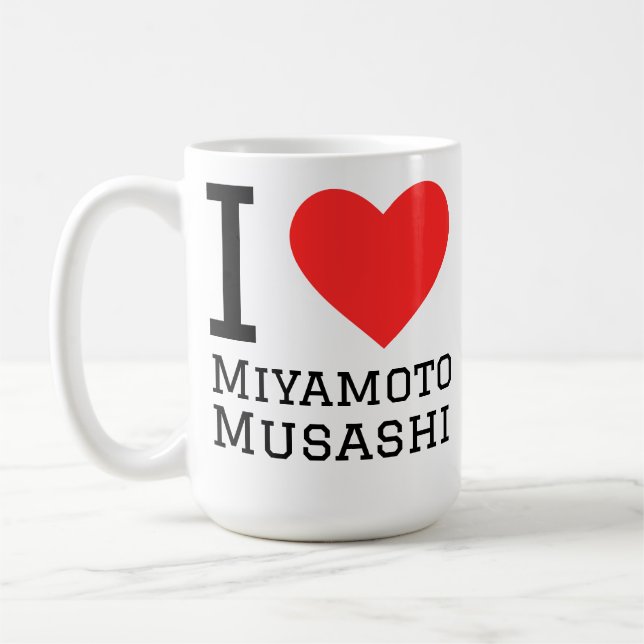 Jag älskar Miyamoto Musashi Kaffemugg (Vänster)
