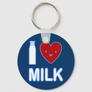 Jag älskar mjölk Keychain Nyckelring