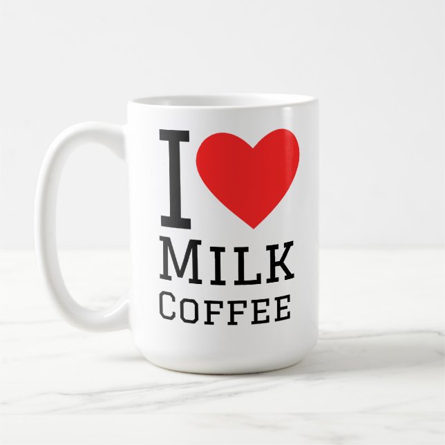 Jag älskar mjölkkaffe kaffemugg (Vänster)