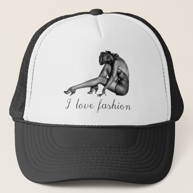 Jag älskar modevintagedesign! truckerkeps (Framsida)