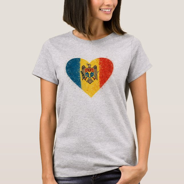 Jag älskar Moldavien – Iubesc Moldova  T Shirt (Framsida)
