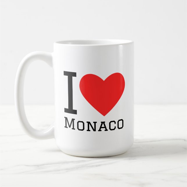 Jag älskar Monaco fyrkantig dekal Kaffemugg (Vänster)