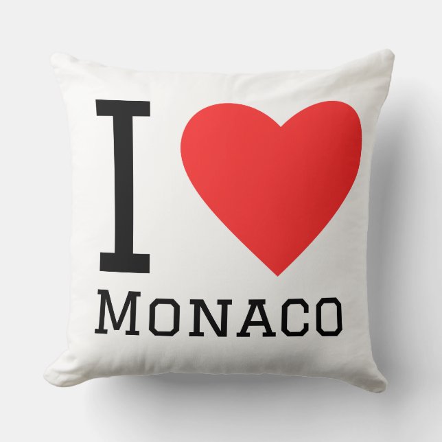 Jag älskar Monaco fyrkantig dekal Kudde (Framsida)