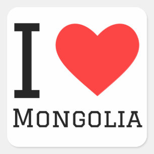 Jag älskar Mongoliet Fyrkantigt Klistermärke