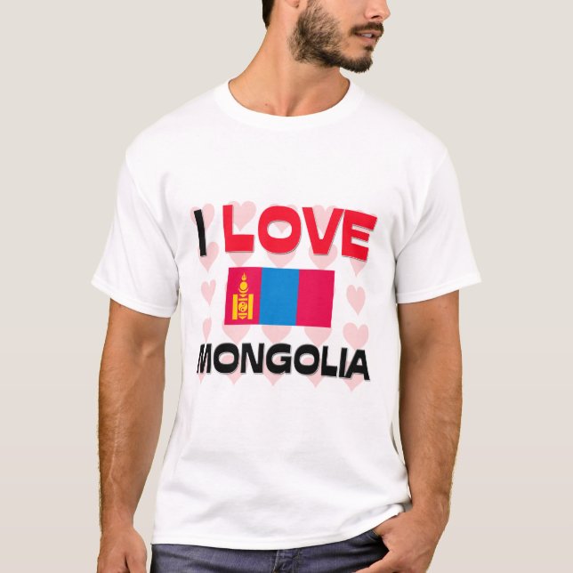 Jag älskar Mongoliet T-shirt (Framsida)