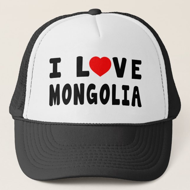 Jag älskar Mongoliet Truckerkeps (Framsida)
