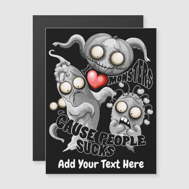 Jag älskar monster för att människor suger (Fram/baksida)