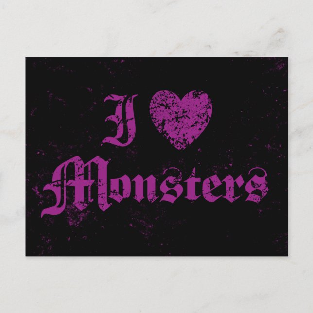 Jag älskar monster vykort (Framsida)