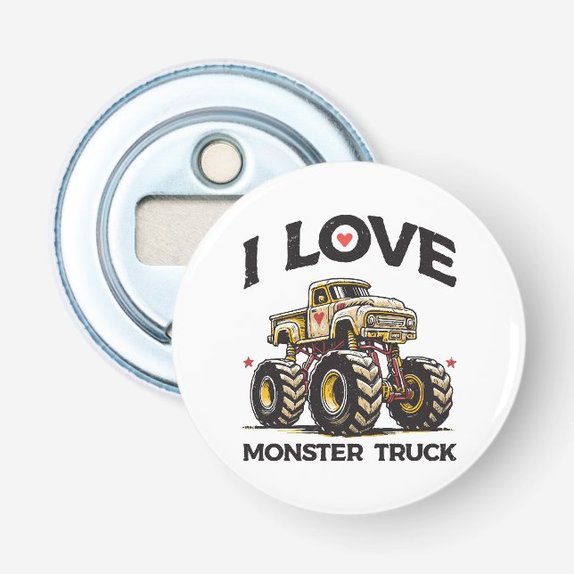 Jag älskar monstertruck flasköppnare (Framsidan)