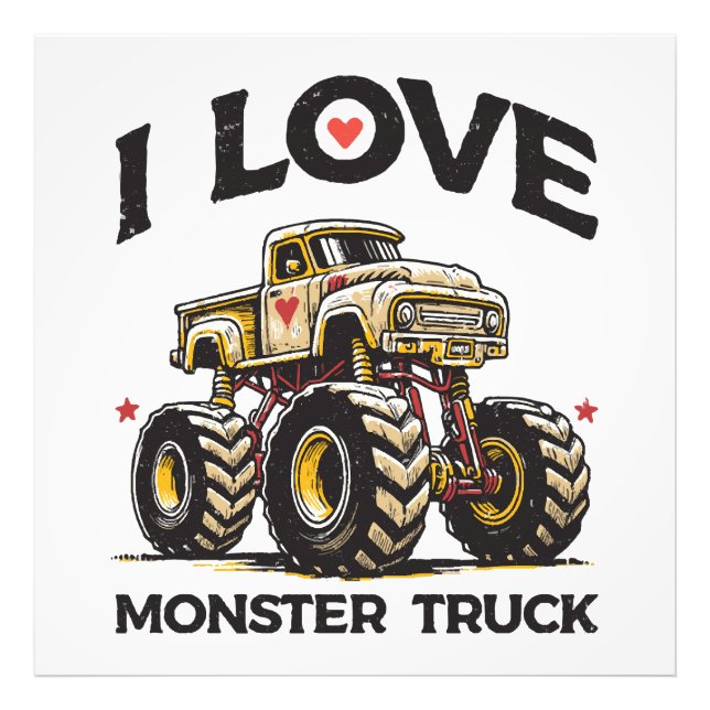 Jag älskar monstertruck fototryck (Framsidan)