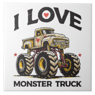 Jag älskar monstertruck kakelplatta