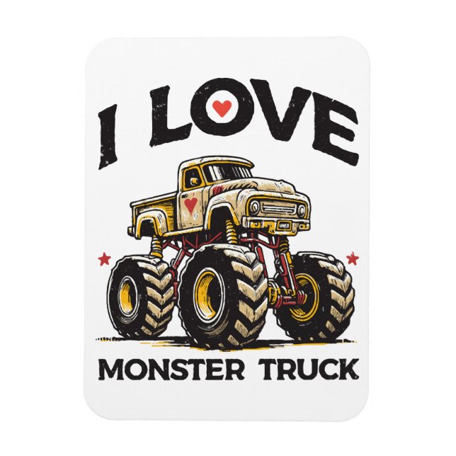 Jag älskar monstertruck magnet (Vertikal)