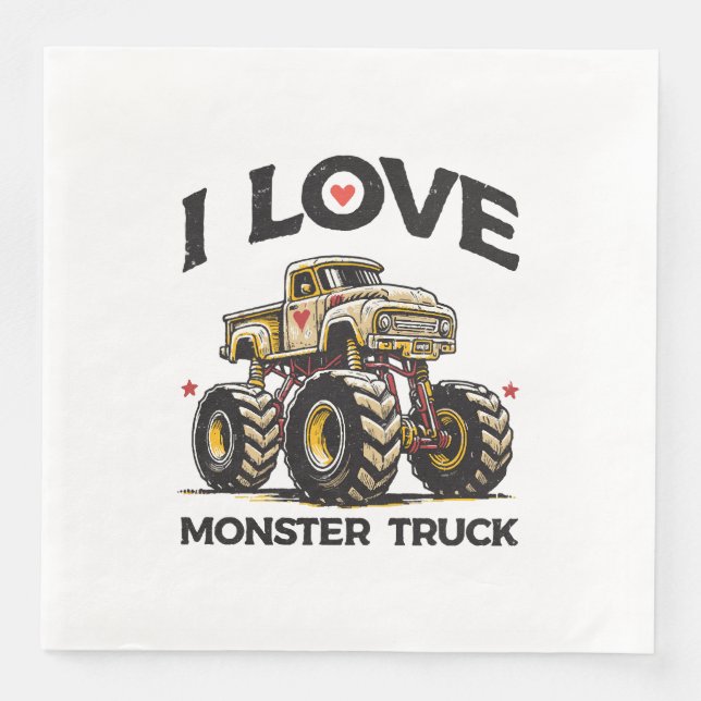 Jag älskar monstertruck pappersservett (Framsida)