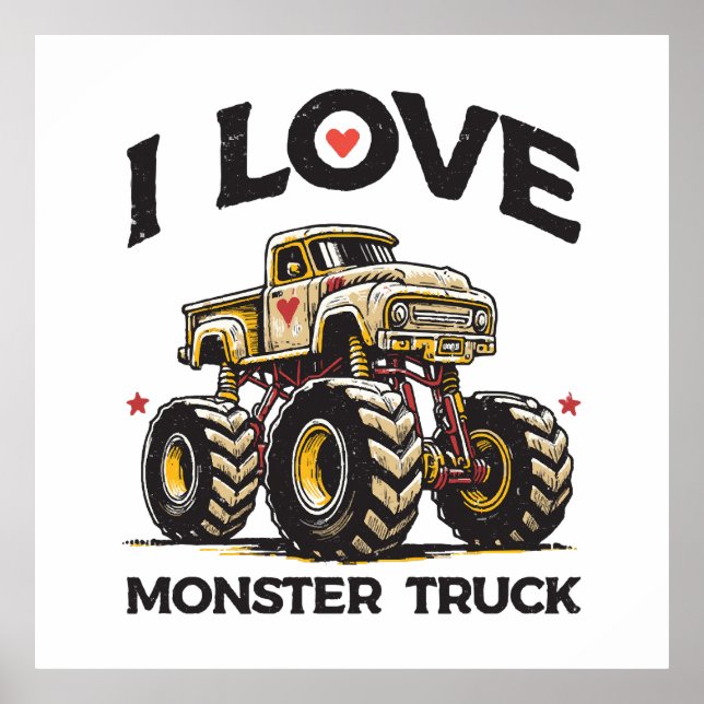 Jag älskar monstertruck poster (Framsidan)