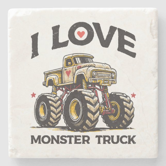 Jag älskar monstertruck stenunderlägg (Framsidan)