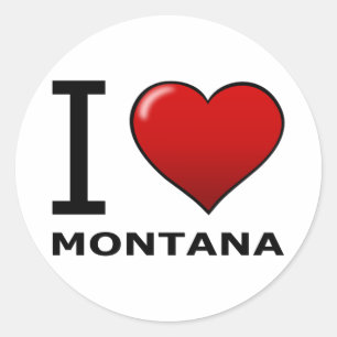 JAG ÄLSKAR MONTANA RUNT KLISTERMÄRKE