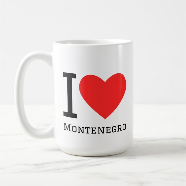 Jag älskar Montenegro dekal Kaffemugg (Vänster)