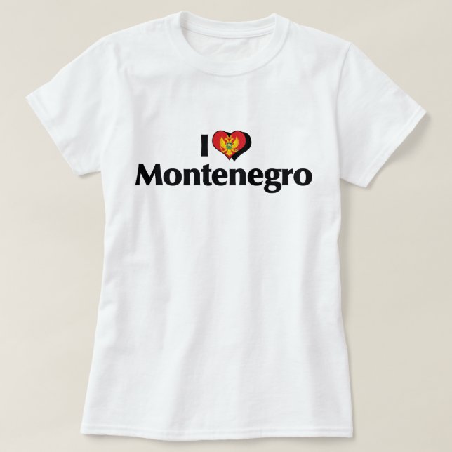 Jag älskar Montenegros flagga Tröja (Design framsida)
