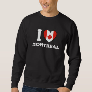 Jag älskar Montreal Kanada Hjärtflagga 2 Lång Ärmad Tröja