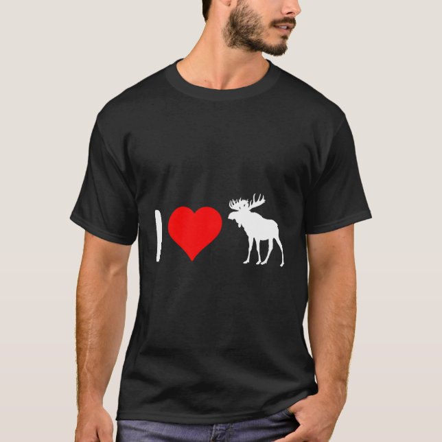 Jag älskar Moose T Shirt (Framsida)