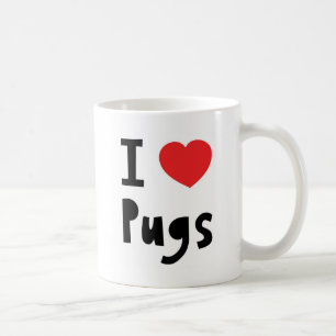 Jag älskar mops kaffemugg