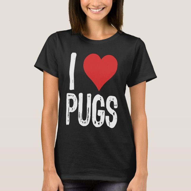 Jag älskar mopsar t shirt (Framsida)