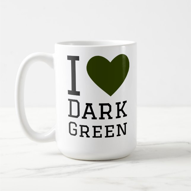 Jag älskar mörkgrönt kaffemugg (Vänster)