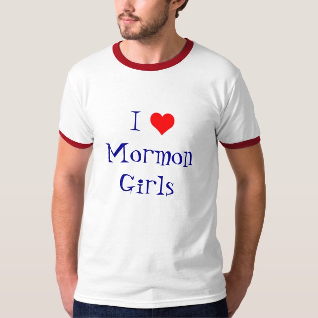 Jag älskar Mormonflickor Tee (Framsida)