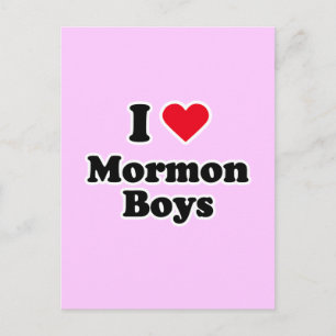 Jag älskar mormonska pojkar vykort