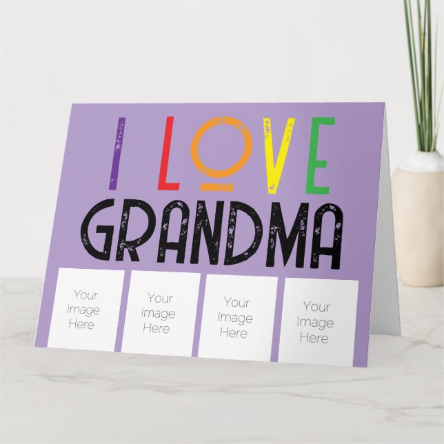 jag älskar mormors foton Viket Lyckönskningskort Kort (Framsida)