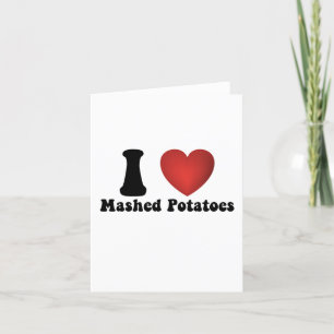 Jag älskar mosade potatis tackgivningsdags middags tack kort
