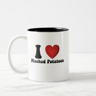 Jag älskar mosade potatis tackgivningsdags middags Två-Tonad mugg