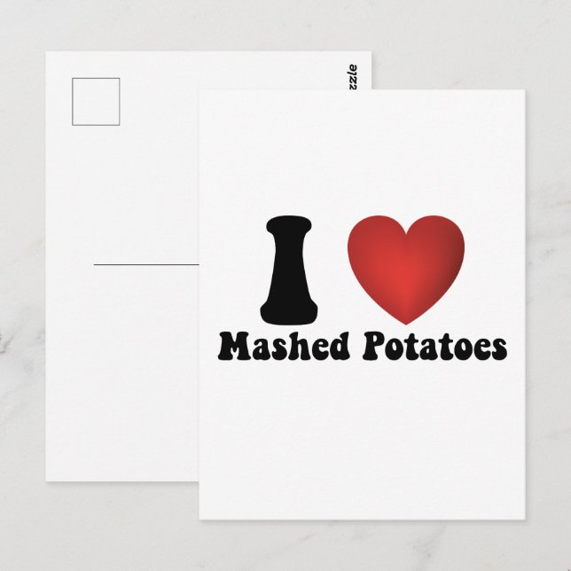 Jag älskar mosade potatis tackgivningsdags middags vykort (Fram/baksida)
