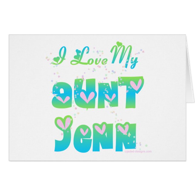 Jag älskar mostern Jenn Hälsningskort (Framsidan Horizontal)