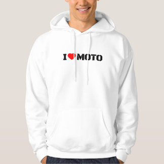 Jag älskar Moto Motorcykel Hoodie