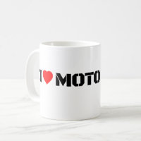Jag älskar Moto Motorcykel Kaffemugg